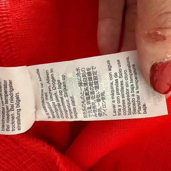 J. Crew Textured Faux Wrap Mini Dress Red Size Medium Tie Classic Office V Neck - Picture 10 of 11